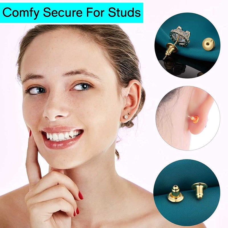 Catinee 925 Sterling Silver Earring Backs,Hypoallergenic Earring Backs Apply to Earring Back for Droopy Ears - Image 4